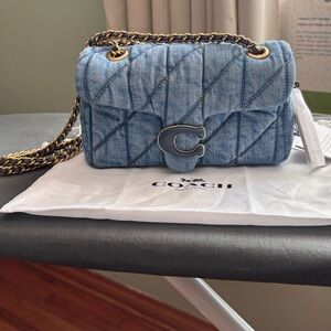 Coach Tabby 20 Quilted Denim Shoulder Bag 2024 Blue C Edition